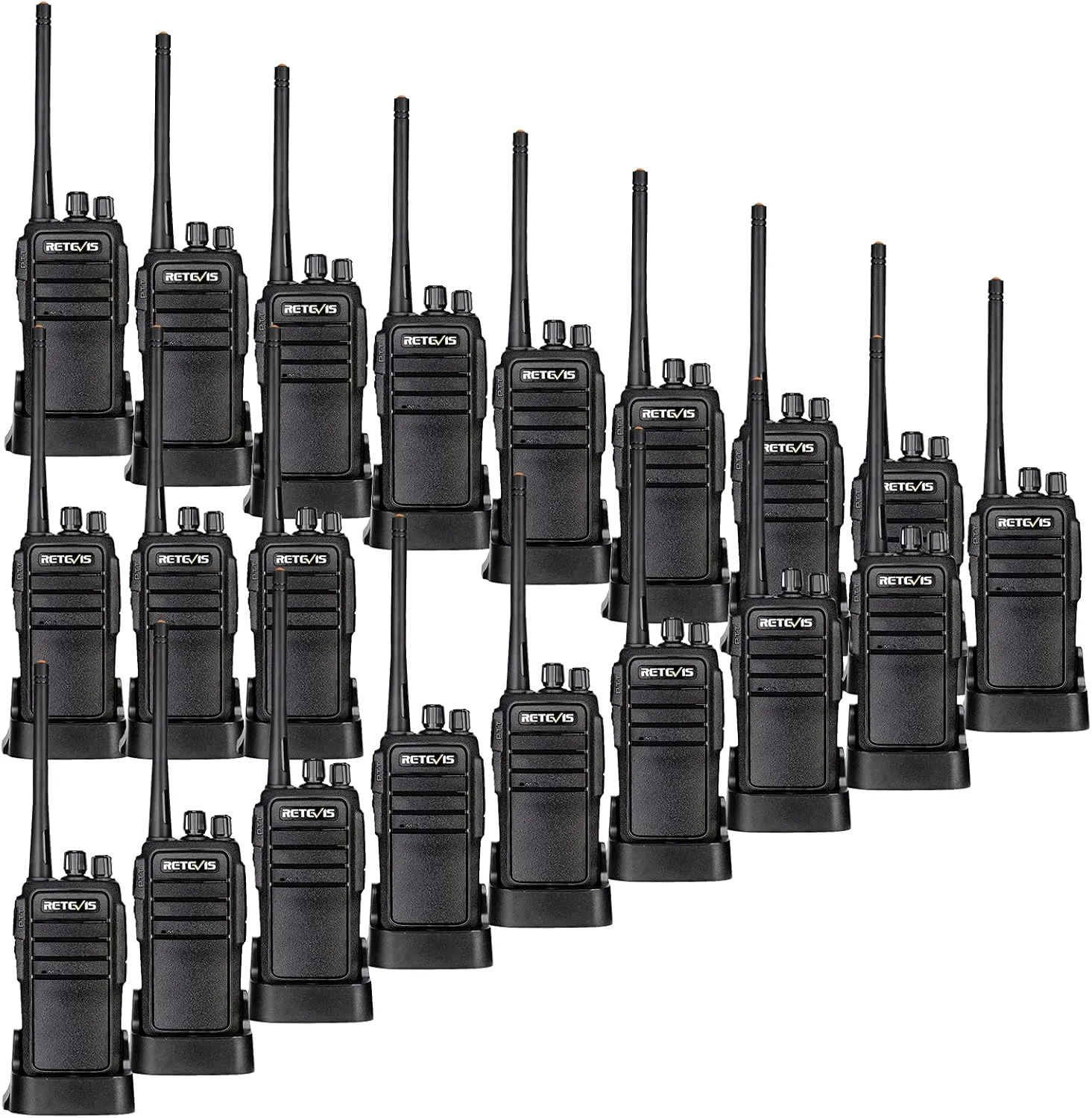 Retevis RT21 Walkie Talkies 20 Pack,Two Way Radio Long Range Rechargeable,Rugged 2 Way Radios,Stable Strong Signal,for Business Education Manufacturing