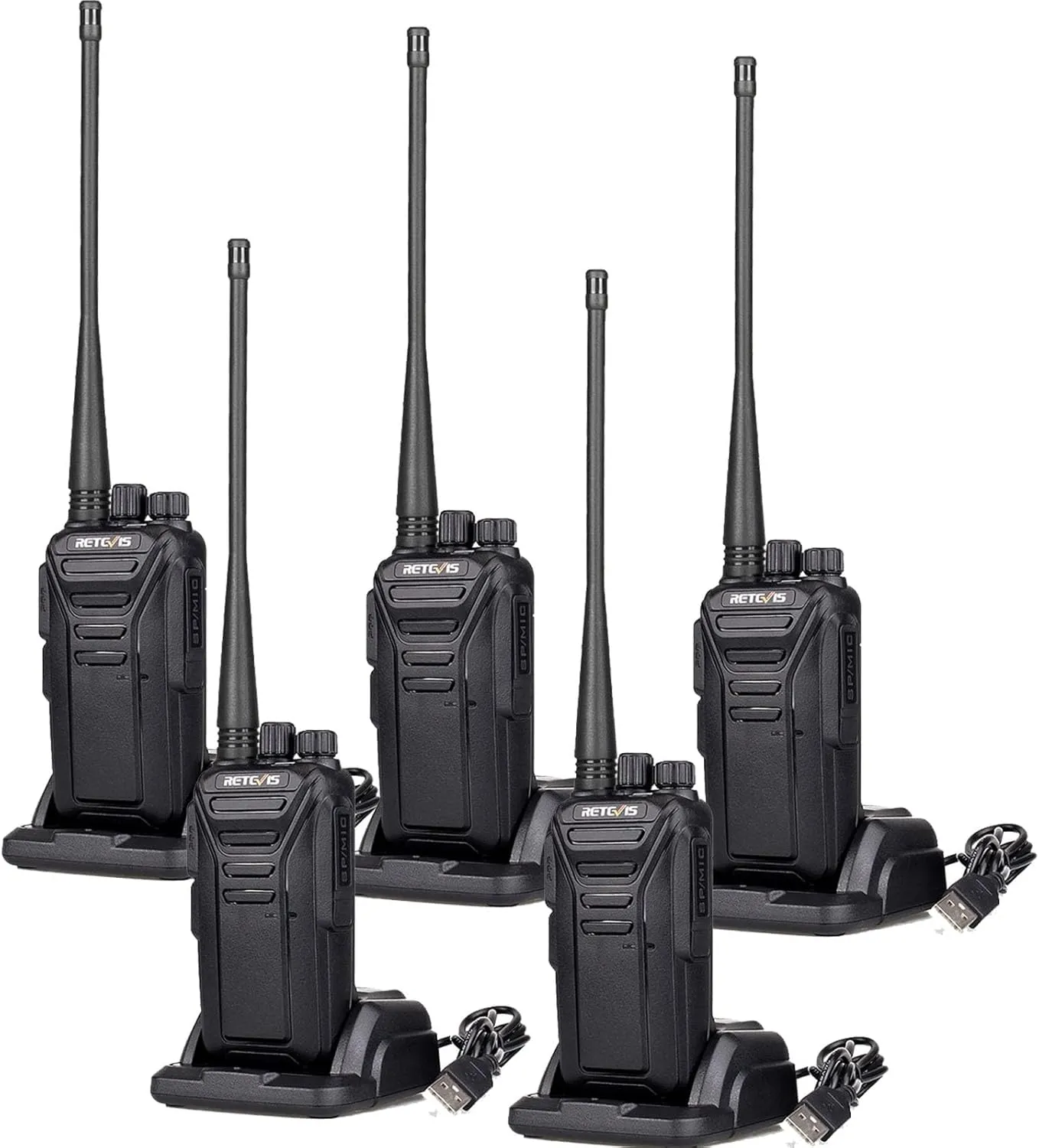 Retevis RT27V MURS Radios, Hunting Walkie Talkies Long Range, 5 Channels, License-Free, Durable, Two-Way Business Radios for Hunting Church Emergency Rescue Farm (5 Pack)