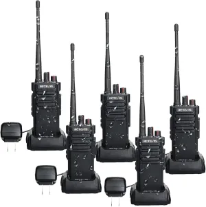 Retevis RT29 2 Way Radio Long Range,Heavy Duty Rechargeable Two Way Radio,700,000 sq.ft/50 Floor,IP67 Waterproof Professional/Business Walkie Talkie,3200mAh,for Construction Metal Manufacturing(5Pack)