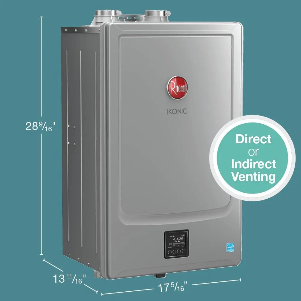 Rheem IKONIC RECTGH-S11iN Super High Efficiency Condensing Tankless Natural Gas Water Heater, 11.2 GPM