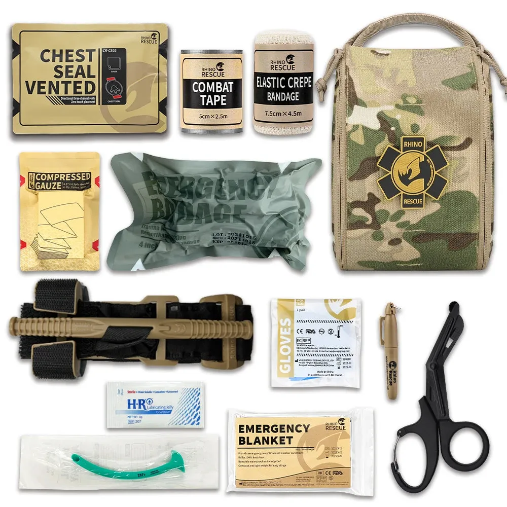 RHINO RESCUE Tactical First Aid Bag – Molle System Survival Pouch For Outdoor Adventures