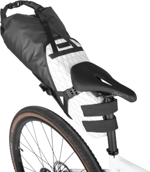 Rhinowalk 14L Waterproof Hardshell Bike Saddle Bag – Two-Piece Rear Seat Bag with Velcro Mount, Tear-Resistant, No-Screw Installation, Fits Most Bikes-(White Black)