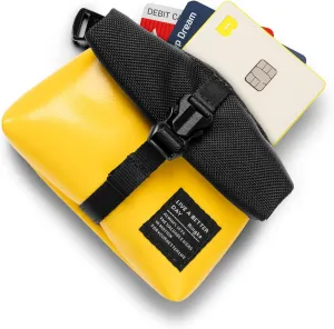 Ringke Mini Pouch Tarpaulin [Roll Top] Durable Water-Resistant Small Bag Designed for AirPods Pro 2nd Generation, Pro, 3, 2, 1, Galaxy Buds, Earphones, Cards, ID - Yellow