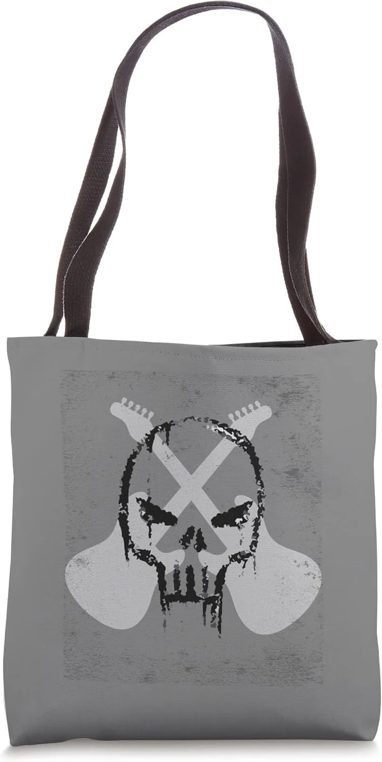 Rock & Roll Skeleton Guitar Player Figurine Music Lover Tote Bag