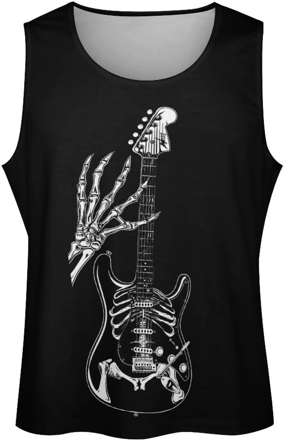 Rock and Roll Punk Guitar Men's Workout Tank Top Quick Dry Gym Muscle Tee Bodybuilding Sleeveless T Shirt