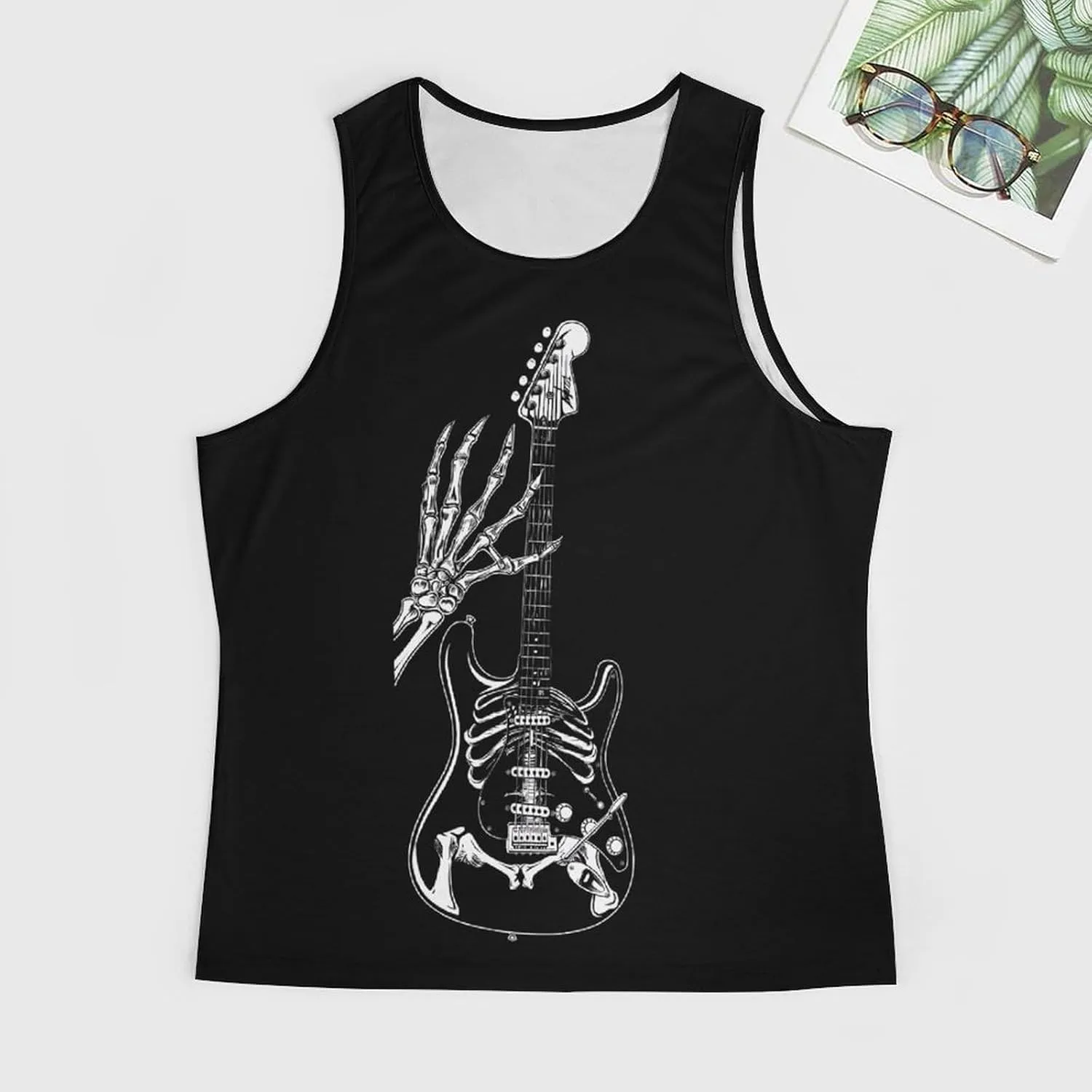 Rock and Roll Punk Guitar Men's Workout Tank Top Quick Dry Gym Muscle Tee Bodybuilding Sleeveless T Shirt