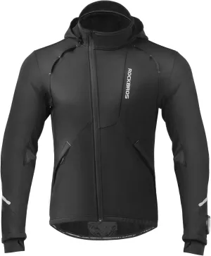 ROCKBROS Cycling Jackets for Men Winter Bike Jackets Thermal Windproof Jacket for Men Cold Weather Cycling Running Hiking
