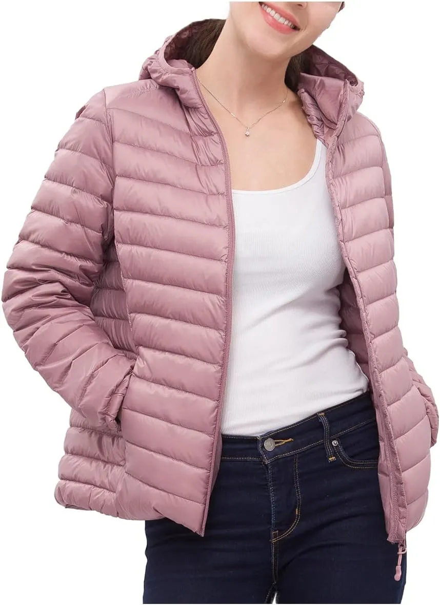 Rokka&Rolla Women's Lightweight Packable Down Puffer Jacket Coat