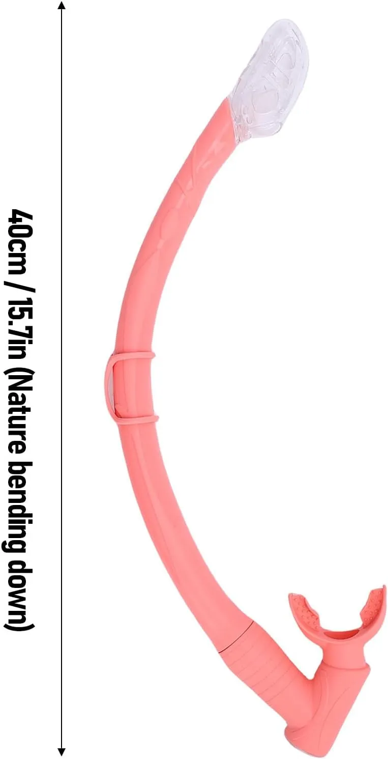 Roll Up Snorkel, Flexible Silicone Freediving Snorkel Tube 2 in 1 Folding Scuba Snorkel with Dry Top Valve for Diving, Swimming, Travel Gear