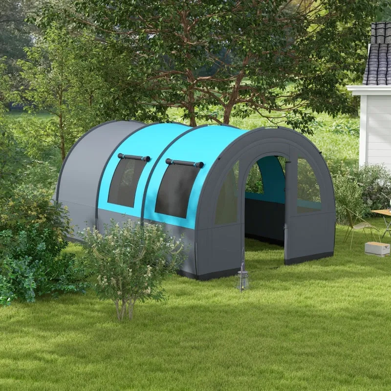 Rootz Camping Tent for Up to 6 People - Family Tent - Festival Tent - Maximum Comfort - Waterproof Protection - Convenient Lighting - 480L x 260W x 200H cm