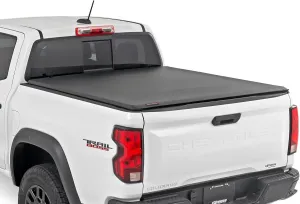 Rough Country Soft Roll Up Truck Bed Tonneau Cover for Chevy Colorado & GMC Canyon (2015-2024) - Fits 5' (60") Bed, Weatherproof Bed Cover