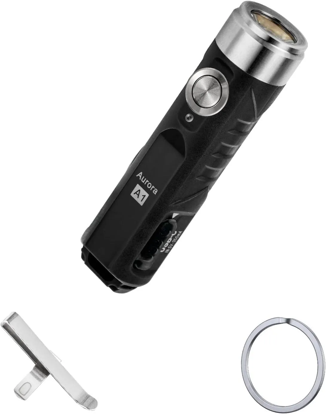RovyVon Aurora A1 LED Keychain Flashlight, USB-C Rechargeable EDC Flashlight, 650 Lumens Super Bright with EDC Pocket-Sized, Momentary On, Lock Mode,Gift for Daily Use Outdoor(Black)