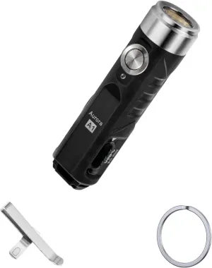 RovyVon Aurora A1 LED Keychain Flashlight, USB-C Rechargeable EDC Flashlight, 650 Lumens Super Bright with EDC Pocket-Sized, Momentary On, Lock Mode,Gift for Daily Use Outdoor(Black)