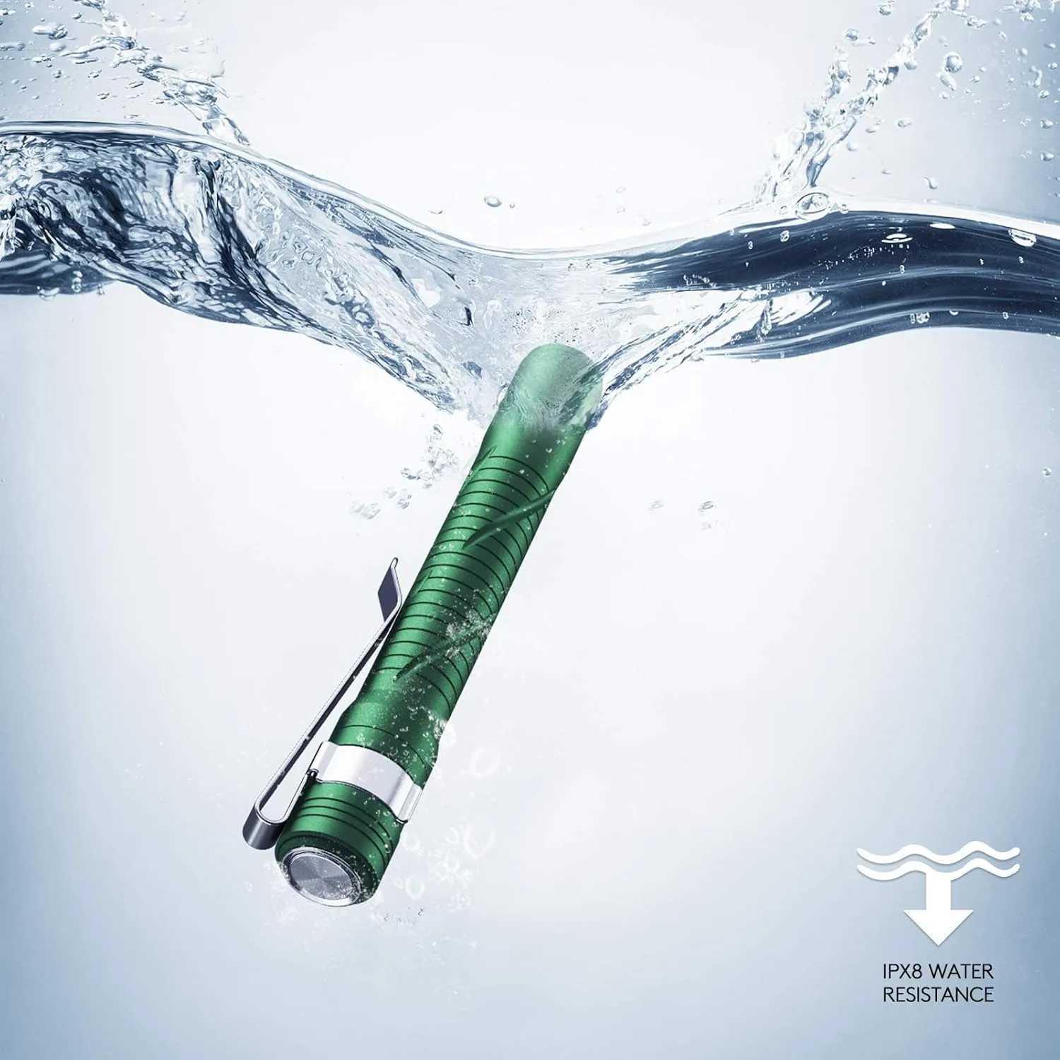 RovyVon Aurora A33 Pen Flashlight USB-C Rechargeable with Pocket Clip, 200 Lumen, IPX8 Waterproof for Inspection, Repair, Work, Outdoors(Green)