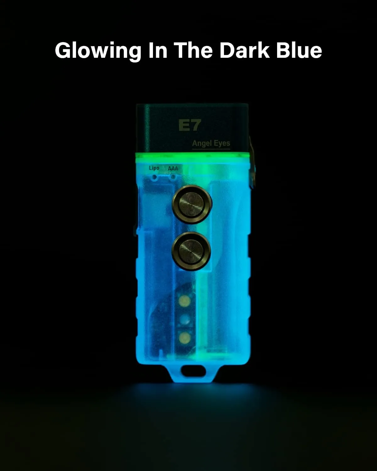 RovyVon E7 Rechargeable EDC Flashlight USB C, Small Bright Keychain Flashlight 700 High Lumens, Compact Flat LED Pocket Flashlight Supports AAA Replaceable Battery, Case Glowing in The Dark.