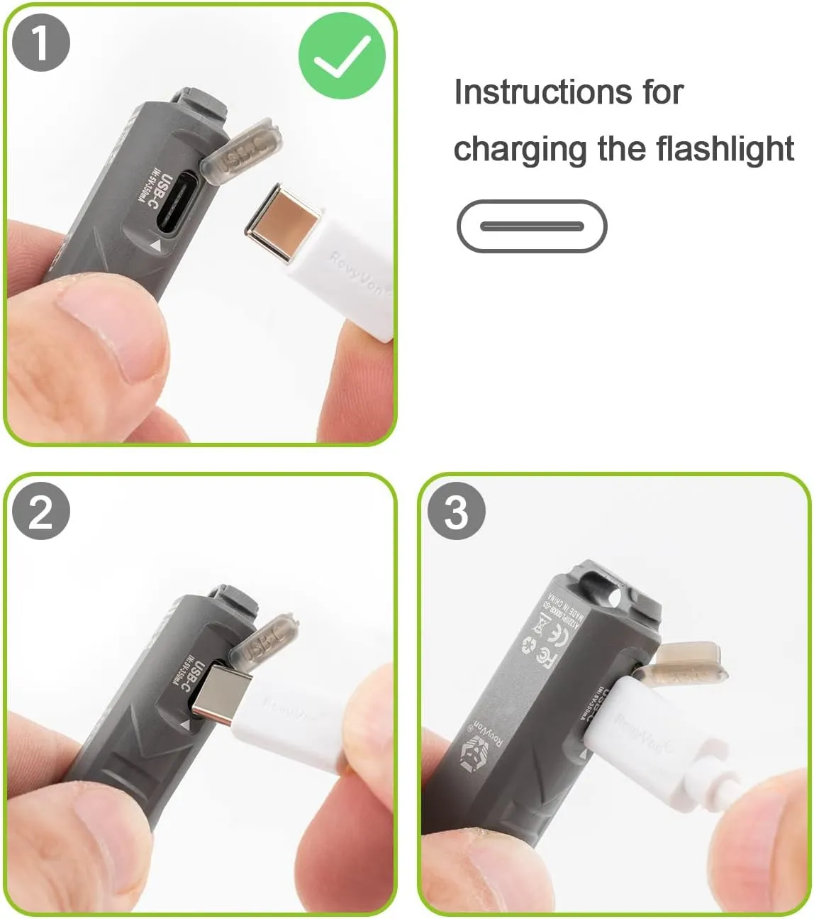 RovyVon Upgrade Aurora A1 LED Keychain Flashlight, 650 Lumens Super Bright with EDC Pocket-Sized, USB-C Rechargeable, New Lock Mode, Gift for Camping Emergency Outdoor(Gray)