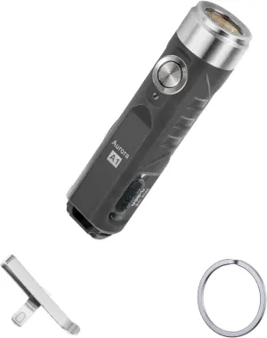 RovyVon Upgrade Aurora A1 LED Keychain Flashlight, 650 Lumens Super Bright with EDC Pocket-Sized, USB-C Rechargeable, New Lock Mode, Gift for Camping Emergency Outdoor(Gray)
