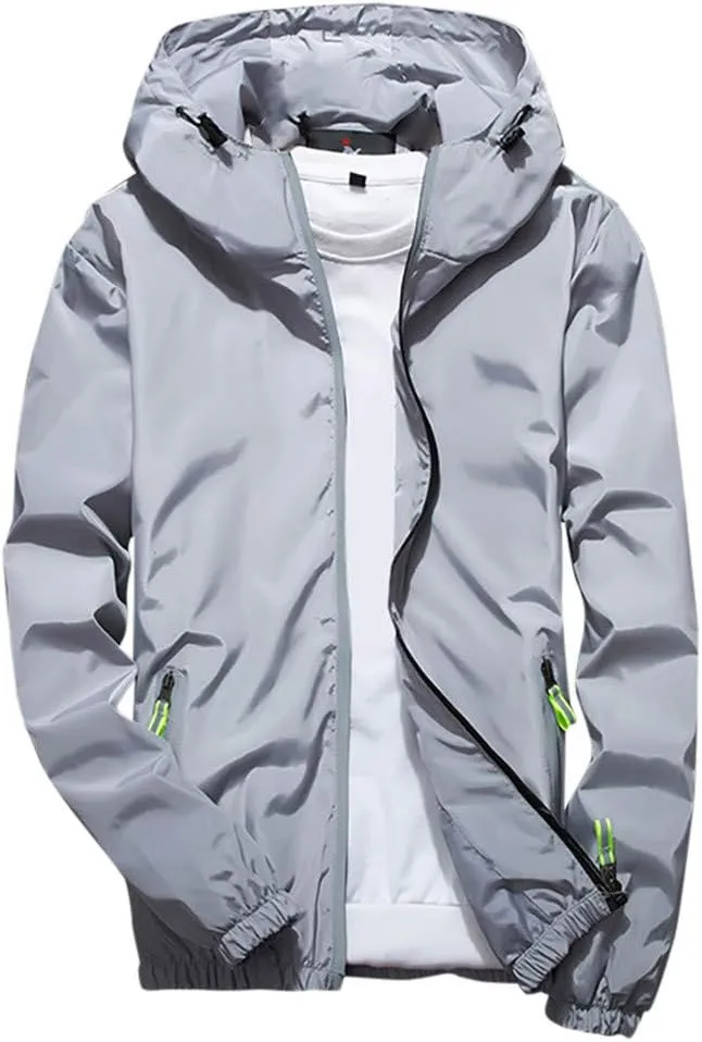 RTRDE Men's Lightweight Waterproof Rain Jacket Jacket With Hooded Hiking Coat Casual Windbreaker Jacket, M-7XL