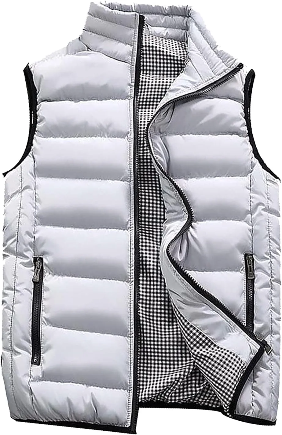RTRDE Men's Winter Vest Outdoor Casual Stand Collar Padded Vest Coats Puffer Packable, M-5XL