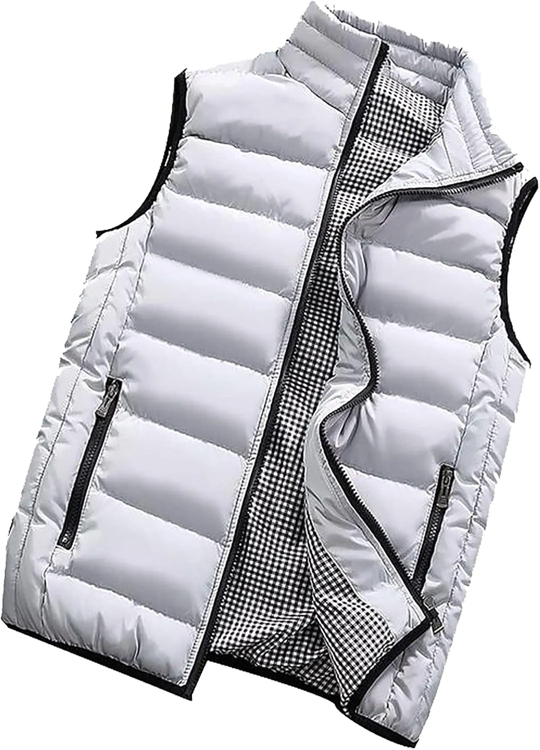RTRDE Men's Winter Vest Outdoor Casual Stand Collar Padded Vest Coats Puffer Packable, M-5XL