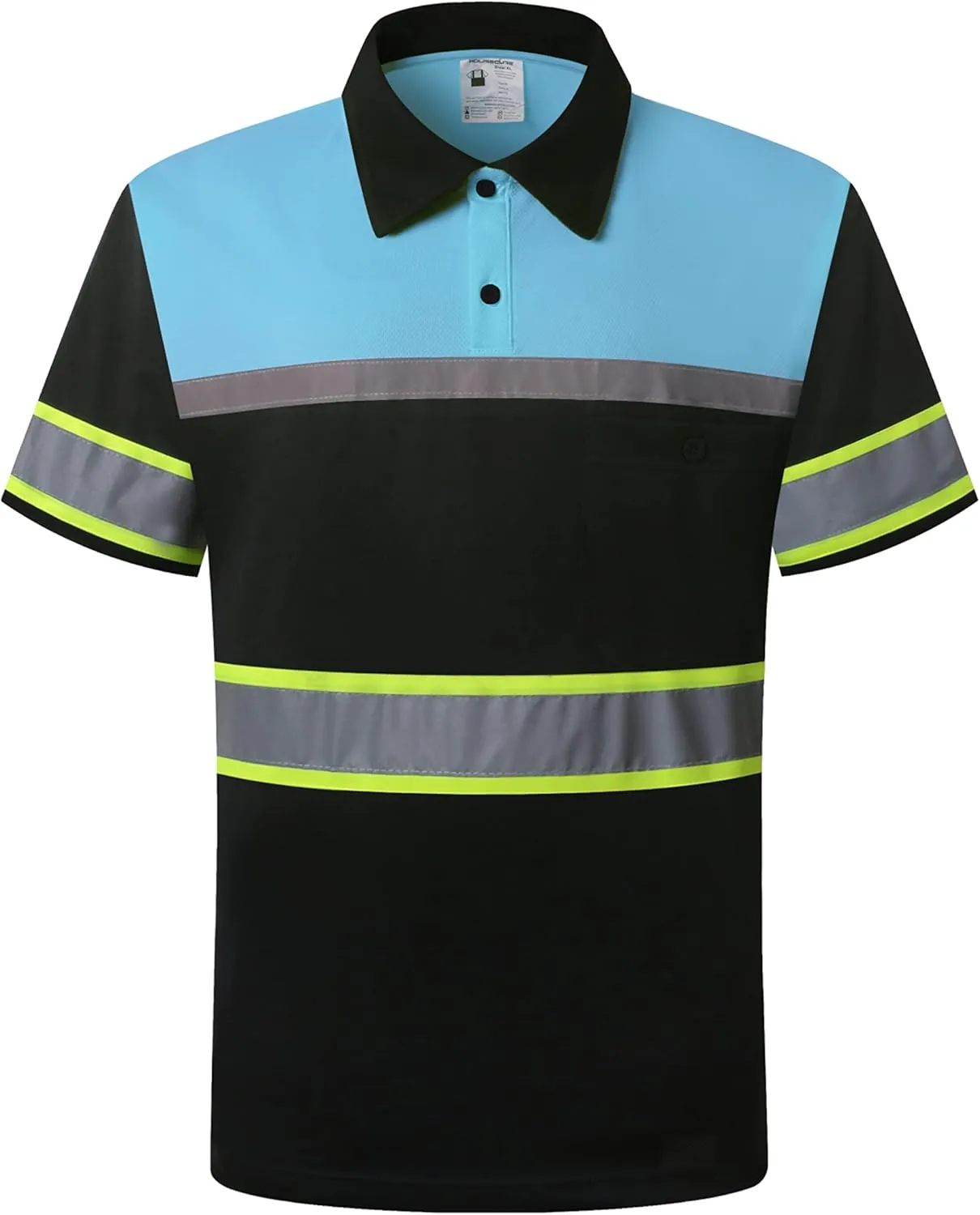Safety Shirts for Men,High Reflective Men Polo Shirts with Pocket,Short Sleeve Workwear Breathable