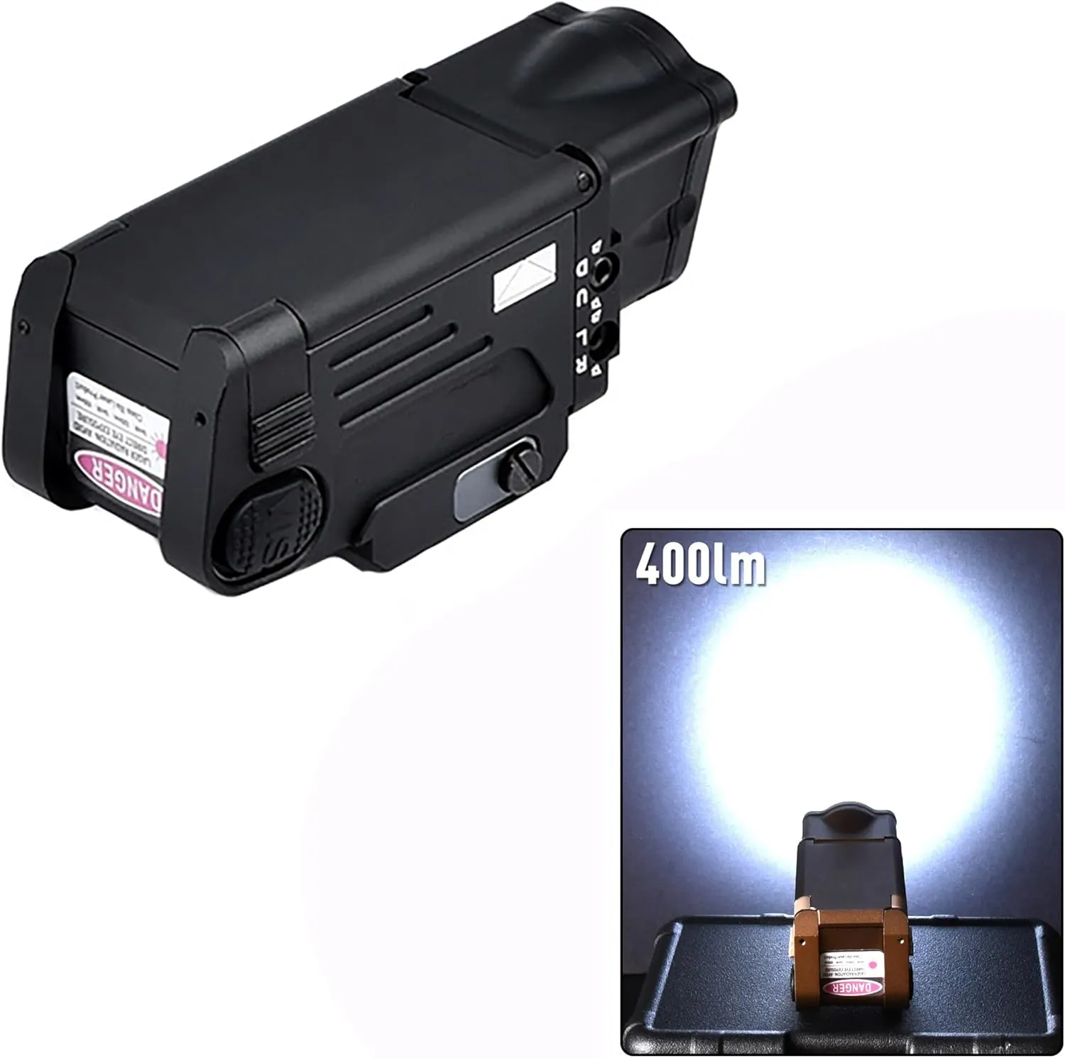 SBLA-LP Red/Green Laser Light Flashlight Sight Combo，LED 400 Lumens Flashlight With Laser，Compact Rail Mount Tactical Flashlight Laser Beams，With Strobe Mode，For 20MM Rail Mount (Red Laser BK)
