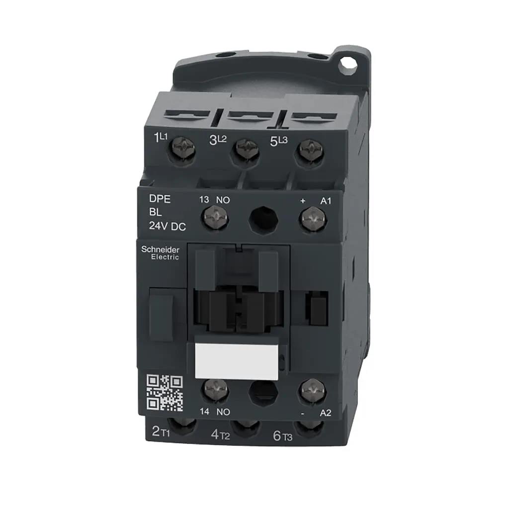 Schneider Electric DPE12BL Easy TeSys IEC Contactor 24VDC Coil | HVAC and AC Contactor, Compressors, Pumps & More with Screw Clamp Terminals, 1/3HP 115V-1Ph, 1HP 230V-1Ph, 2HP 200-230V, 5HP 460V
