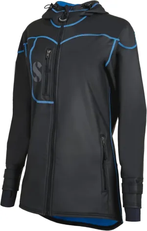 SCUBAPRO Women's Cruise Coat with Fleece Lining, Windproof and Water Resistant Jacket for Watersports, Medium, Blue