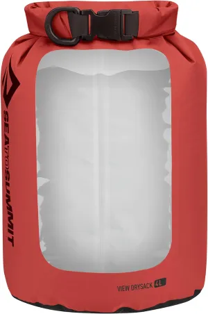 Sea to Summit View Dry Sack, See-Thru Dry Bag, 4 Liter, Red