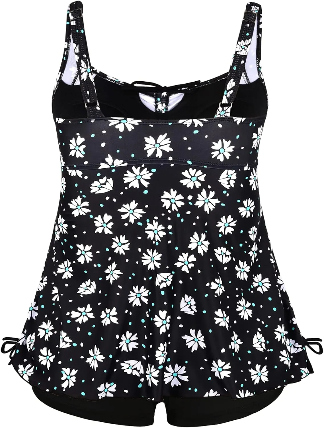 Septangle Women Plus Size Bathing Suits Paisley Print Two Piece Swimsuit Tankini Swimwear