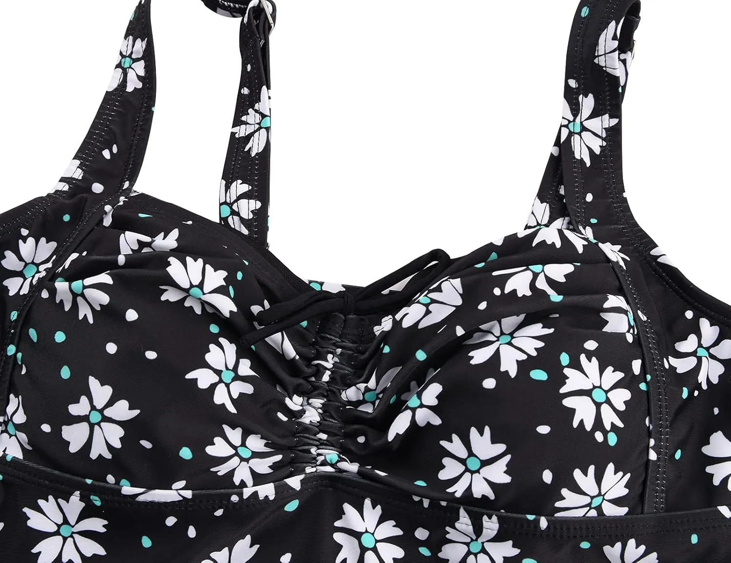 Septangle Women Plus Size Bathing Suits Paisley Print Two Piece Swimsuit Tankini Swimwear