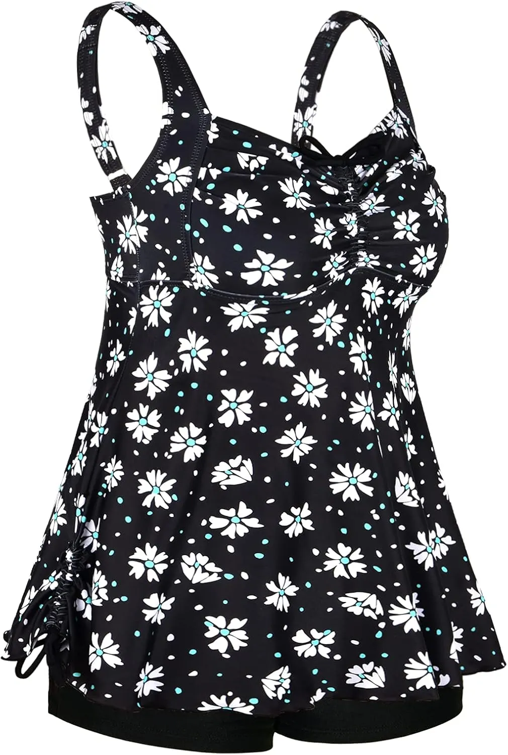 Septangle Women Plus Size Bathing Suits Paisley Print Two Piece Swimsuit Tankini Swimwear