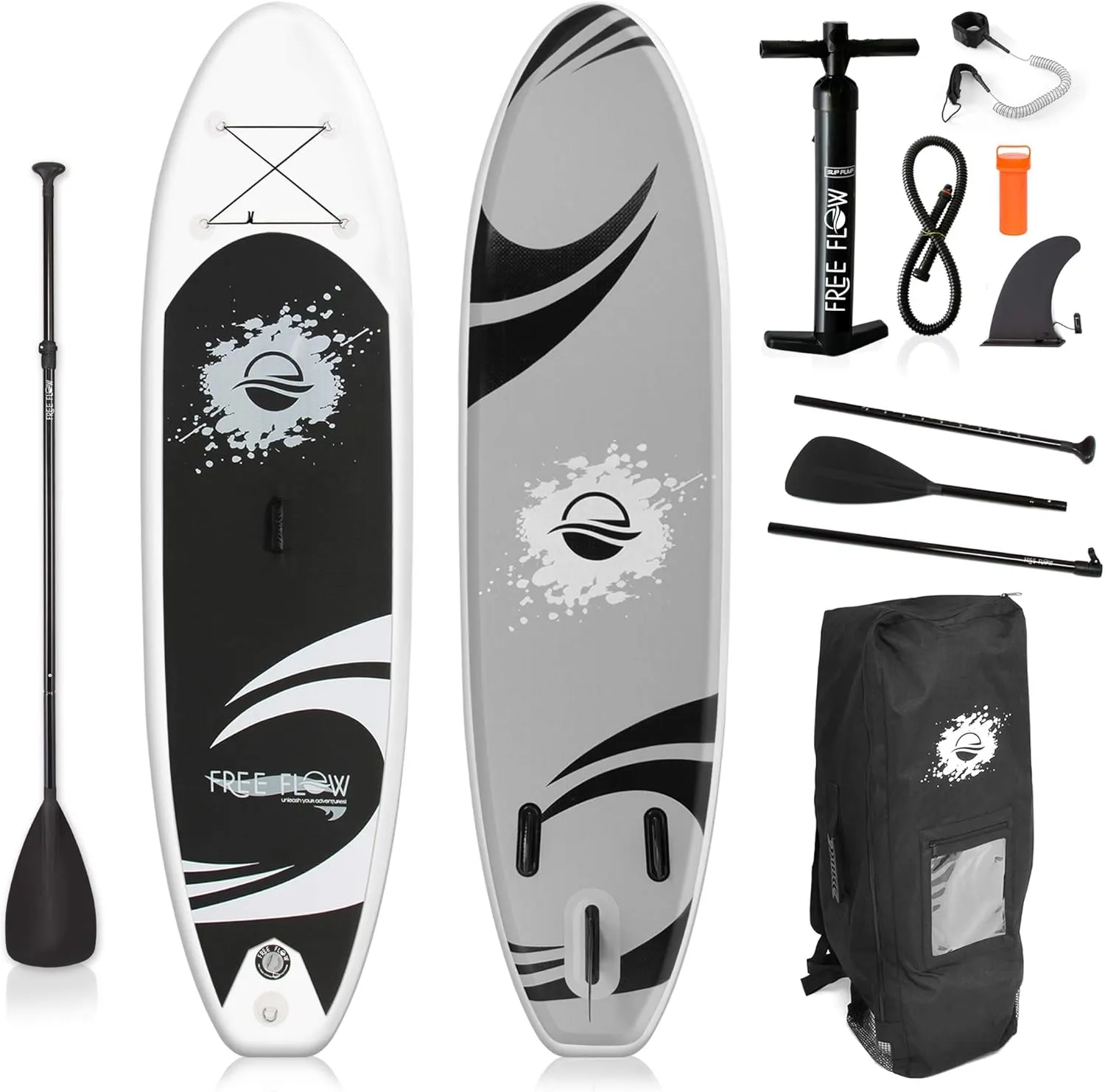 SereneLife Inflatable Stand Up Paddle Board with Premium SUP Accessories – Wide Stable Design with Non-Slip EVA Deck Pad for Adults and Youth of All Skill Levels, 350 lbs Capacity