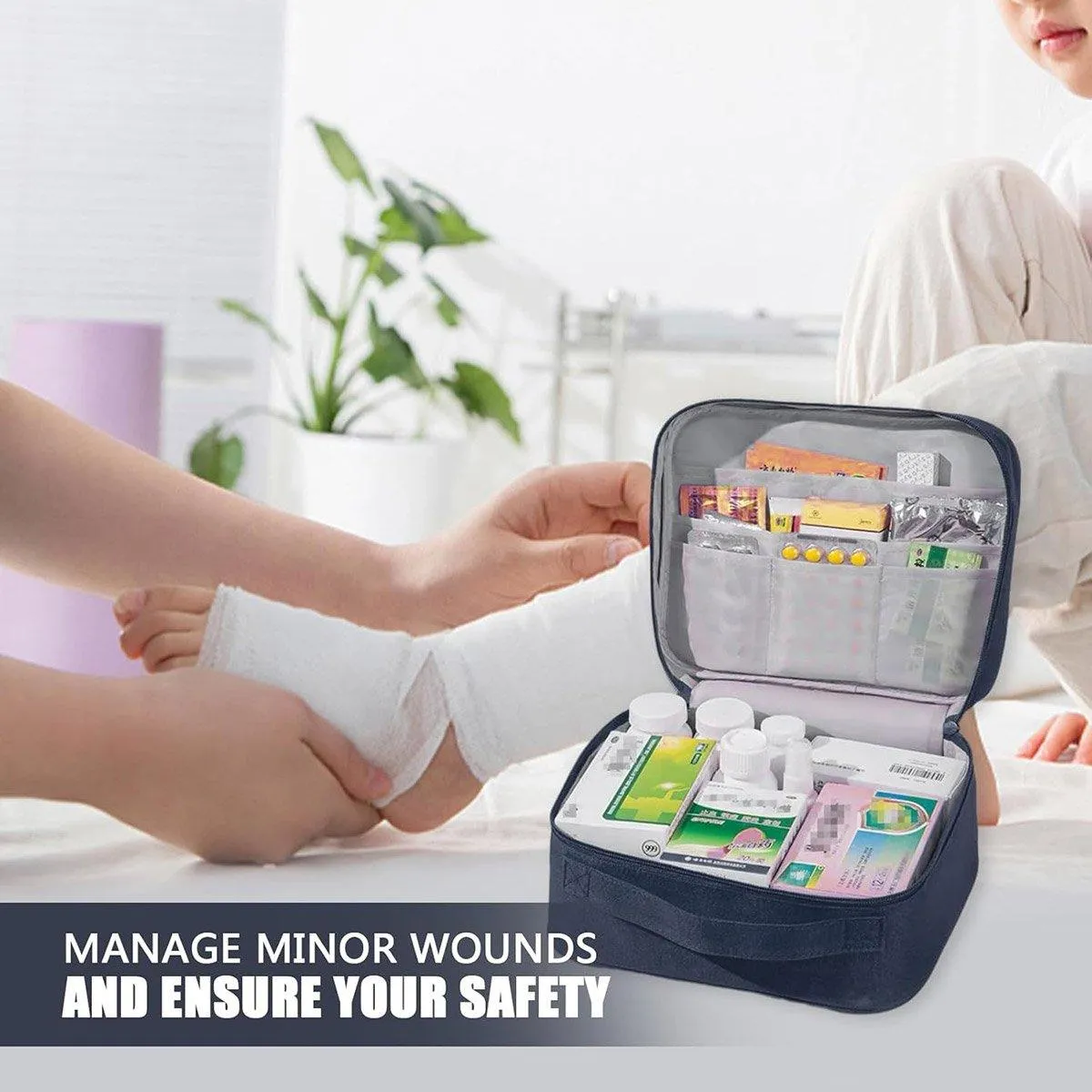 Set of 3 Portable Travel Medical Bags Organiser for Home Emergency Storage Use