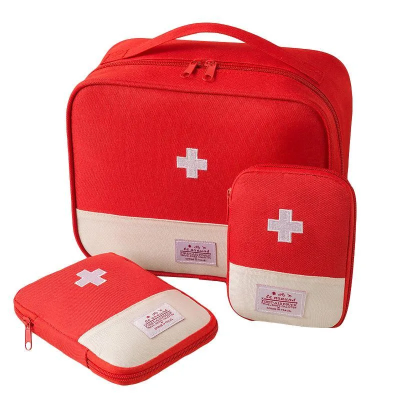 Set of 3 Portable Travel Medical Bags Organiser for Home Emergency Storage Use