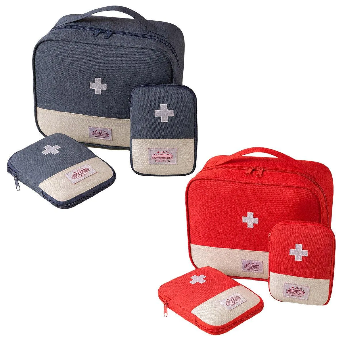 Set of 3 Portable Travel Medical Bags Organiser for Home Emergency Storage Use