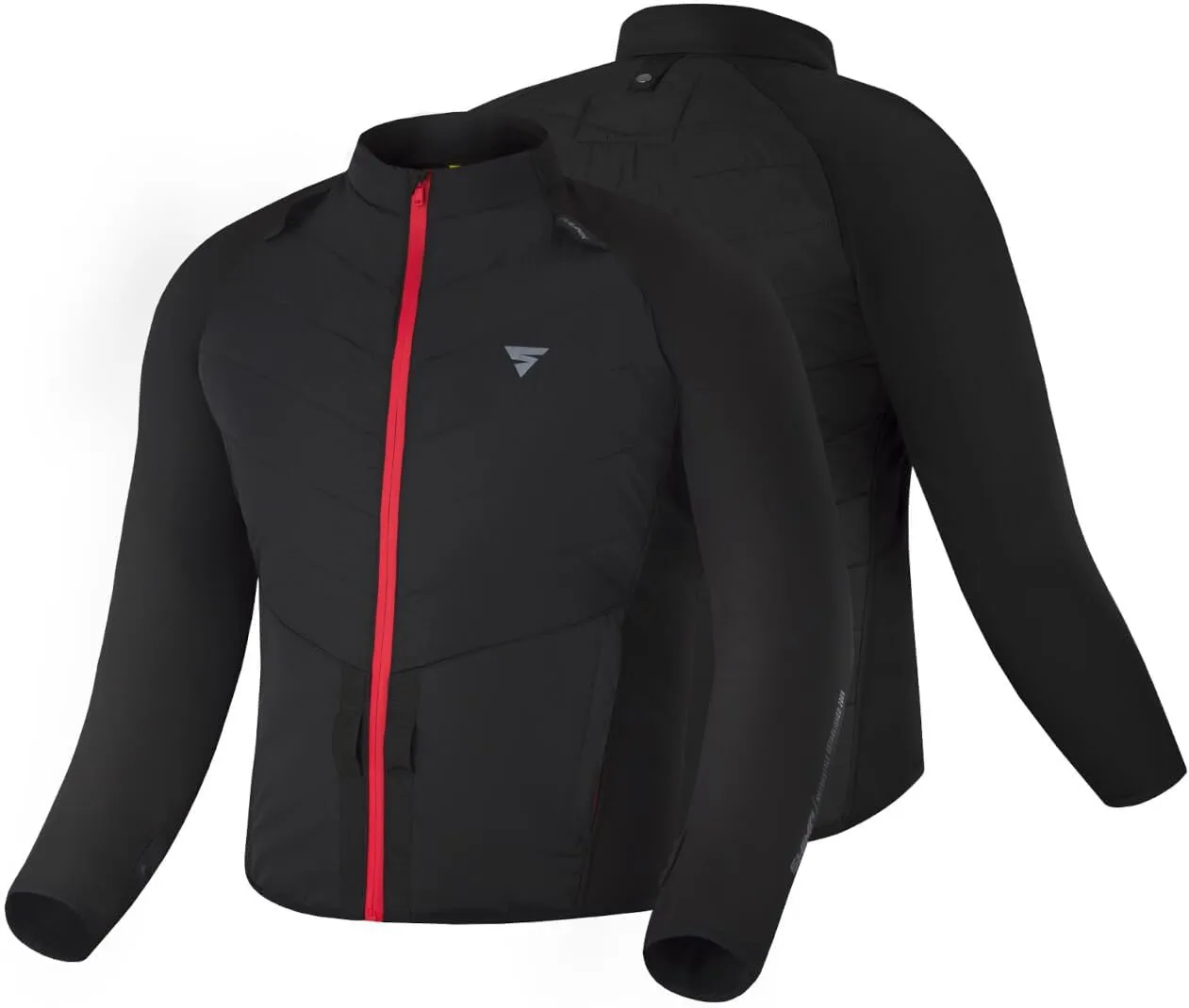 SHIMA WARMUP men's motorbike jacket - quilted jacket with insulation layer and windproof fabric on sleeves (Black, XL)