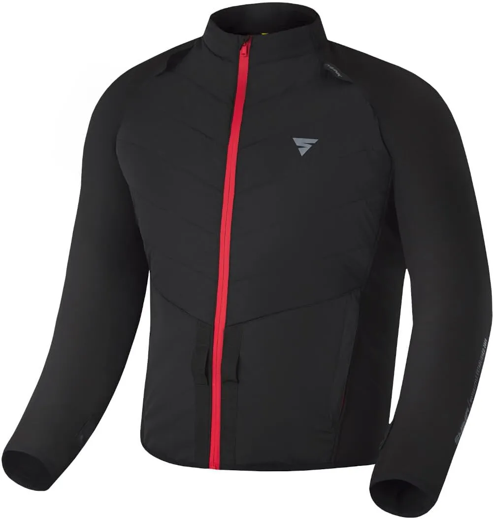 SHIMA WARMUP men's motorbike jacket - quilted jacket with insulation layer and windproof fabric on sleeves (Black, XL)