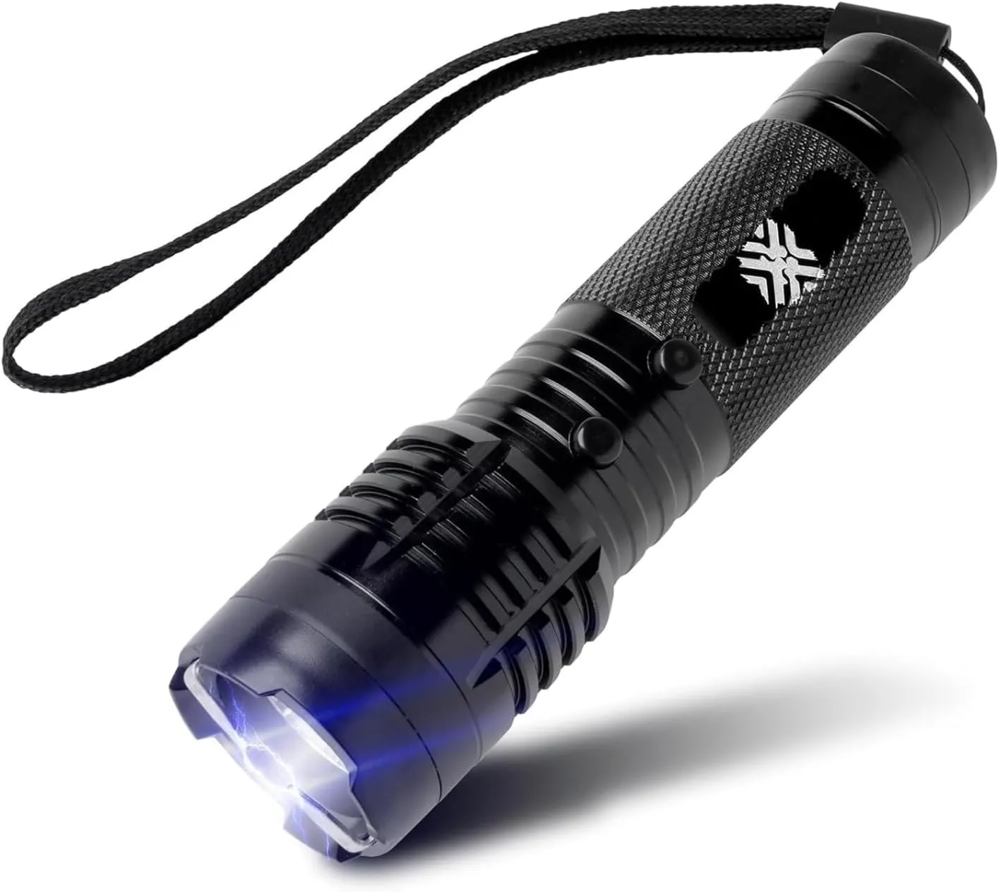 Shockwave Mini Tactical Flashlight | Ultra-Compact, Palm-Sized Design | 15,000 Volts & 2 Amps to Deter Attackers | 200-Lumen Flashlight | No License Needed | Free Holster | Rechargeable