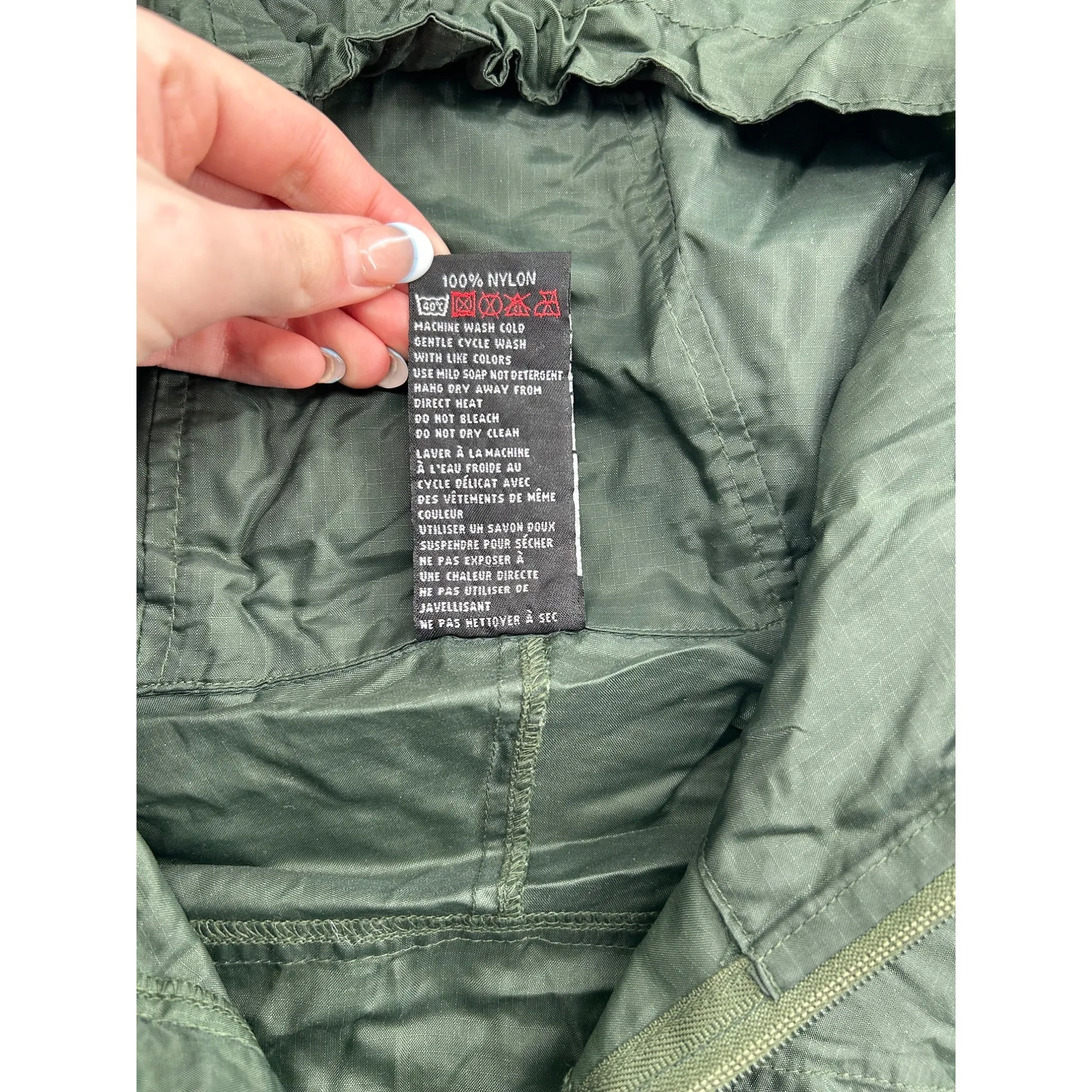 Sierra Designs Green Lightweight Nylon Hooded Jacket #6483
