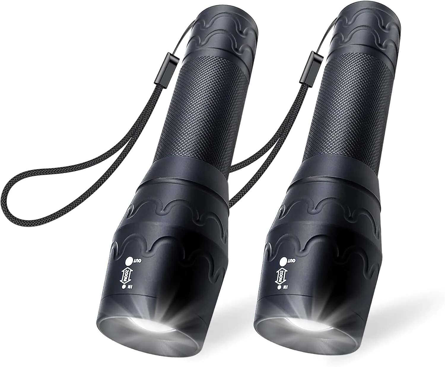 Single Mode Flashlight, High Lumen LED Flashlights with Zoomable Beam, Compact Handheld Flash Light for Camping, Outdoor, and Home Use, 2-Pack