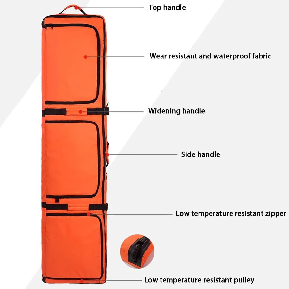 Ski Gear Bag Dry Wet Separation Rolling Ski Board Backpack Ski Boot Equipment Bag Wheeled Carry On Dual Use Ski Board Bag Travel Ski Backpack,B