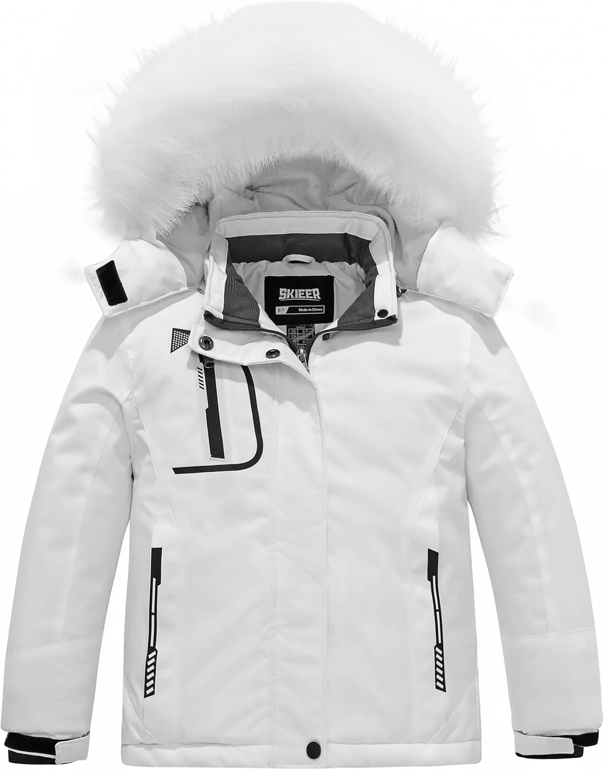 Skieer Girl's Waterproof Ski Jacket Windproof Winter Jacket Hooded Rain Coat