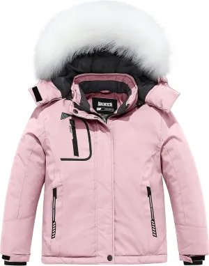 Skieer Girl's Waterproof Ski Jacket Windproof Winter Jacket Hooded Rain Coat