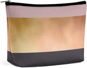 Small Cosmetic Bag, Elegant Bright Rose Gold Pink Grey Makeup Bags Elegant Roomy Pouch for Women,Travel Toiletry Accessories Organizer