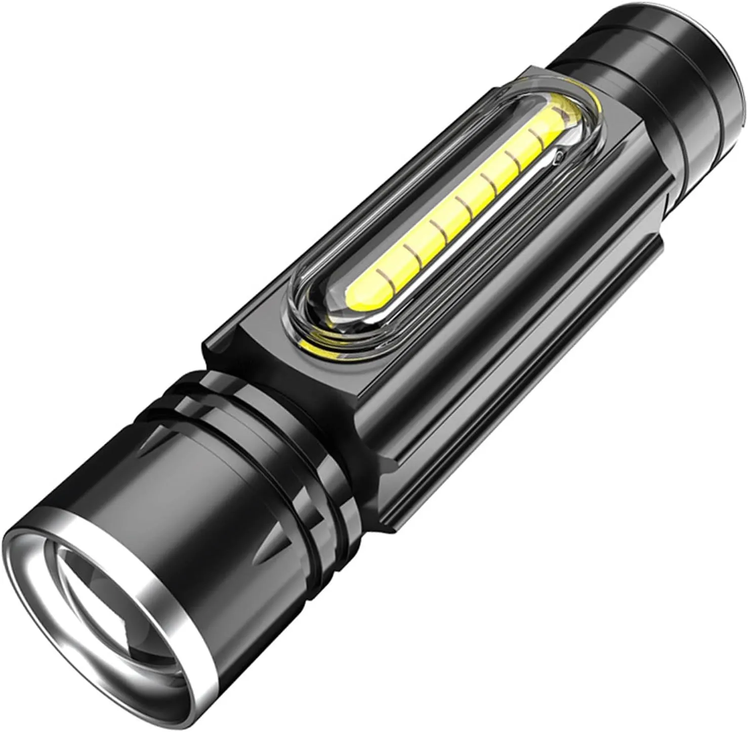 Small Flashlights, Outdoor Powerful Handheld Flashlight, LED Flashlight Portable, 1000 Lumens Super Bright Flashlight, Zoomable, Rechargeable Flashlight with 4 Modes (Size : 4.52in)