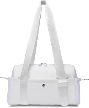 Small Gym Bag For Women Mini Gym Duffle Bag with Wet Compartment Waterproof Sports（White Medium）