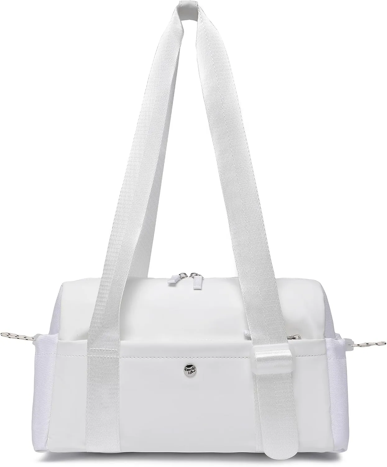 Small Gym Bag For Women Mini Gym Duffle Bag with Wet Compartment Waterproof Sports（White Medium）