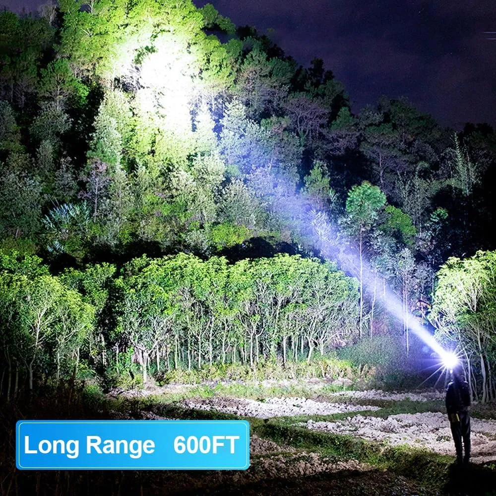 Small Powerful Flashlights with COB Work Light, Magnetic Base, Super Bright High Lumens Rechargeable Flashlight, LED Waterproof Zoomable Flash Light for Camping Emergency