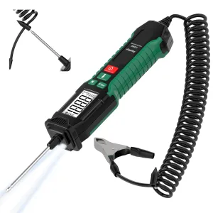 Smart Automotive Test Light 0.8V-100V DC Digital Backlit LCD Circuit Tester, Heavy Duty Buzzer Light Tester with Voltmeter, Auto Bidirectional Voltage Tester Electric Test Pen with Flashlight